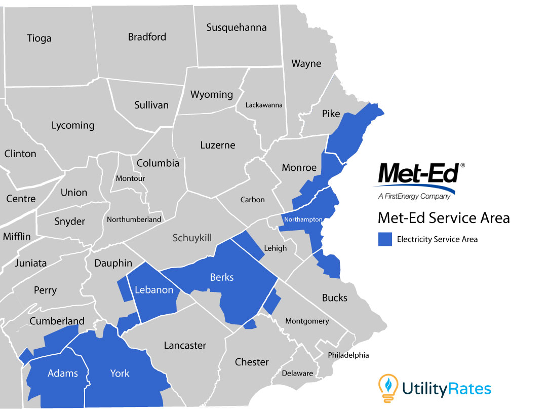 Met-Ed service area map